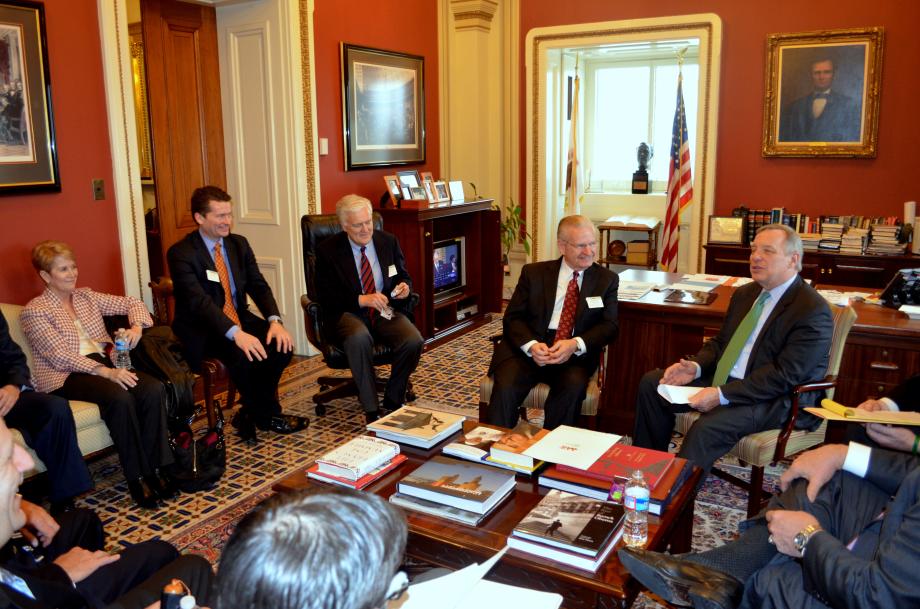Members of the Springfield/Sangamon County Community Partnership were in DC to meet with U.S. Senator Dick Durbin (D-IL) to discuss regional priorites for 2014.